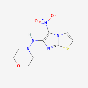 molecular formula C9H11N5O3S B14917796 n-(5-Nitroimidazo[2,1-b]thiazol-6-yl)morpholin-4-amine 