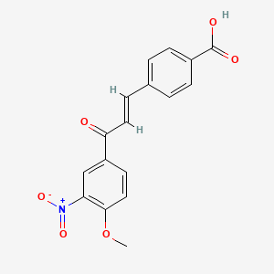 molecular formula C17H13NO6 B14917803 (E)-4-(3-(4-Methoxy-3-nitrophenyl)-3-oxoprop-1-en-1-yl)benzoic acid 