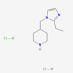 molecular formula C11H21Cl2N3 B1491782 4-[(2-ethyl-1H-imidazol-1-yl)methyl]piperidine dihydrochloride CAS No. 1351643-50-9