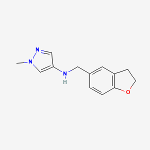 molecular formula C13H15N3O B14917847 n-((2,3-Dihydrobenzofuran-5-yl)methyl)-1-methyl-1h-pyrazol-4-amine 