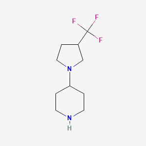 molecular formula C10H17F3N2 B1491794 4-(3-(Trifluoromethyl)pyrrolidin-1-yl)piperidine CAS No. 1857859-39-2