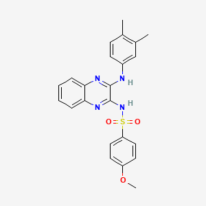 N-(3-((3,4-dimethylphenyl)amino)quinoxalin-2-yl)-4-methoxybenzenesulfonamide