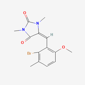 (E)-5-(2-Bromo-6-methoxy-3-methylbenzylidene)-1,3-dimethylimidazolidine-2,4-dione