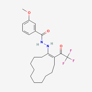 3-methoxy-N'-[(1Z)-2-(trifluoroacetyl)cyclododec-1-en-1-yl]benzohydrazide