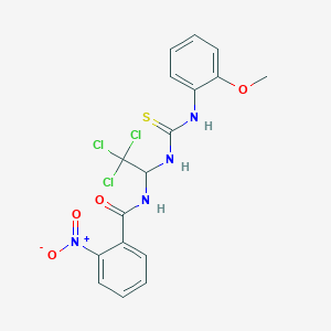 2-nitro-N-(2,2,2-trichloro-1-{[(2-methoxyphenyl)carbamothioyl]amino}ethyl)benzamide