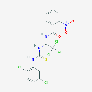 2-nitro-N-(2,2,2-trichloro-1-{[(2,5-dichlorophenyl)carbamothioyl]amino}ethyl)benzamide