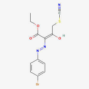 ethyl (2Z)-2-[2-(4-bromophenyl)hydrazinylidene]-3-oxo-4-thiocyanatobutanoate