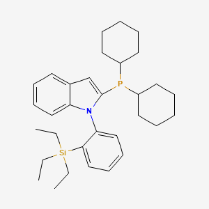 molecular formula C32H46NPSi B14918068 2-(Dicyclohexylphosphanyl)-1-(2-(triethylsilyl)phenyl)-1H-indole 