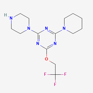 2-(Piperazin-1-yl)-4-(piperidin-1-yl)-6-(2,2,2-trifluoroethoxy)-1,3,5-triazine