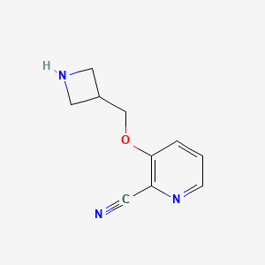 molecular formula C10H11N3O B1491817 3-(Azetidin-3-ilmetoxí)picolinonitrilo CAS No. 1935121-03-1