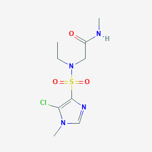 molecular formula C9H15ClN4O3S B14918217 2-((5-Chloro-N-ethyl-1-methyl-1h-imidazole)-4-sulfonamido)-N-methylacetamide 