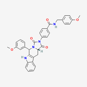 4-[(15S)-10-(3-methoxyphenyl)-12,14-dioxo-8,11,13-triazatetracyclo[7.7.0.02,7.011,15]hexadeca-1(9),2,4,6-tetraen-13-yl]-N-[(4-methoxyphenyl)methyl]benzamide