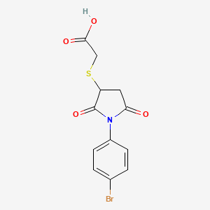 molecular formula C12H10BrNO4S B14918259 [1-(4-Bromo-phenyl)-2,5-dioxo-pyrrolidin-3-ylsulfanyl]-acetic acid 