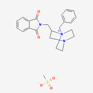 molecular formula C23H27N3O5S B14918266 1-Benzyl-2-((1,3-dioxoisoindolin-2-yl)methyl)-1,4-diazabicyclo[2.2.2]octan-1-ium methanesulfonate 