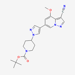 tert-Butyl 4-(4-(3-cyano-4-methoxypyrazolo[1,5-a]pyridin-6-yl)-1H-pyrazol-1-yl)piperidine-1-carboxylate