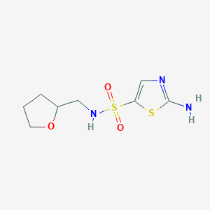 molecular formula C8H13N3O3S2 B1491832 2-amino-N-((tetrahydrofuran-2-yl)methyl)thiazole-5-sulfonamide CAS No. 2098134-19-9