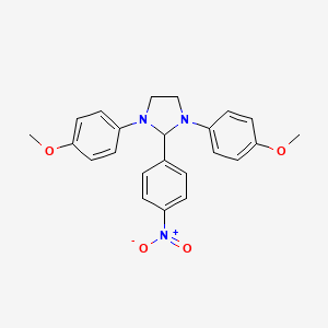 molecular formula C23H23N3O4 B14918333 1,3-Bis(4-methoxyphenyl)-2-(4-nitrophenyl)imidazolidine 