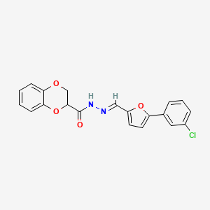 N'-{(E)-[5-(3-chlorophenyl)furan-2-yl]methylidene}-2,3-dihydro-1,4-benzodioxine-2-carbohydrazide