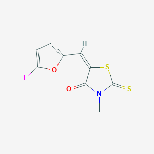 (5E)-5-[(5-iodofuran-2-yl)methylidene]-3-methyl-2-thioxo-1,3-thiazolidin-4-one