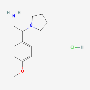 molecular formula C13H21ClN2O B14918391 2-(4-Methoxyphenyl)-2-(pyrrolidin-1-yl)ethan-1-aminehydrochloride 