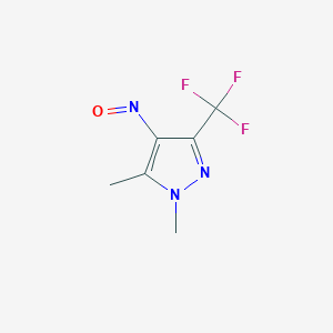 molecular formula C6H6F3N3O B14918412 1,5-dimethyl-4-nitroso-3-(trifluoromethyl)-1H-pyrazole 