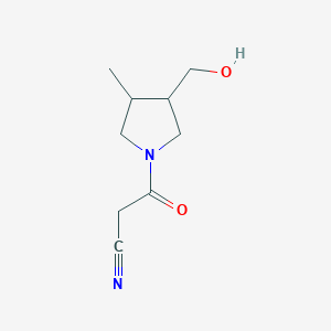 molecular formula C9H14N2O2 B1491843 3-(3-(Hydroxymethyl)-4-methylpyrrolidin-1-yl)-3-oxopropanenitrile CAS No. 2090909-94-5