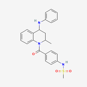 molecular formula C24H25N3O3S B14918430 N-(4-{[2-methyl-4-(phenylamino)-3,4-dihydroquinolin-1(2H)-yl]carbonyl}phenyl)methanesulfonamide 