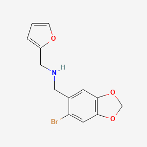 molecular formula C13H12BrNO3 B14918464 1-(6-Bromobenzo[d][1,3]dioxol-5-yl)-N-(furan-2-ylmethyl)methanamine 