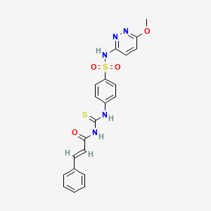 (E)-N-[[4-[(6-methoxypyridazin-3-yl)sulfamoyl]phenyl]carbamothioyl]-3-phenylprop-2-enamide