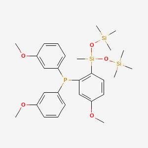 molecular formula C28H41O5PSi3 B14918527 (2-(1,1,1,3,5,5,5-Heptamethyltrisiloxan-3-yl)-5-methoxyphenyl)bis(3-methoxyphenyl)phosphane 