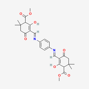 Methyl 2-hydroxy-3-[[4-[(2-hydroxy-3-methoxycarbonyl-4,4-dimethyl-6-oxocyclohexen-1-yl)methylideneamino]phenyl]iminomethyl]-6,6-dimethyl-4-oxocyclohex-2-ene-1-carboxylate