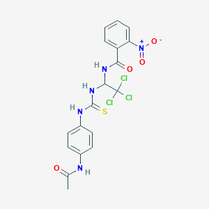 N-[1-({[4-(acetylamino)phenyl]carbamothioyl}amino)-2,2,2-trichloroethyl]-2-nitrobenzamide