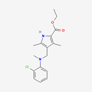 molecular formula C17H21ClN2O2 B14918558 Ethyl 4-(((2-chlorophenyl)(methyl)amino)methyl)-3,5-dimethyl-1H-pyrrole-2-carboxylate 