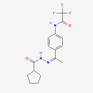 N-(4-{(1Z)-1-[2-(cyclopentylcarbonyl)hydrazinylidene]ethyl}phenyl)-2,2,2-trifluoroacetamide