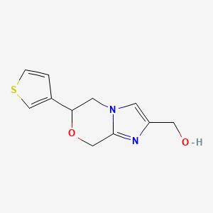 molecular formula C11H12N2O2S B1491859 (6-(thiophen-3-yl)-5,6-dihydro-8H-imidazo[2,1-c][1,4]oxazin-2-yl)methanol CAS No. 2097997-36-7