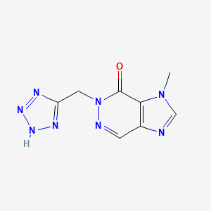 molecular formula C8H8N8O B14918634 5-((2H-Tetrazol-5-yl)methyl)-3-methyl-3,5-dihydro-4H-imidazo[4,5-d]pyridazin-4-one 