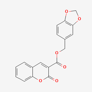 1,3-benzodioxol-5-ylmethyl 2-oxo-2H-chromene-3-carboxylate