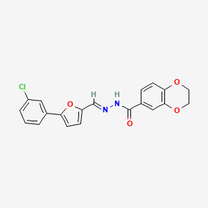 molecular formula C20H15ClN2O4 B14918688 N'-{(E)-[5-(3-chlorophenyl)furan-2-yl]methylidene}-2,3-dihydro-1,4-benzodioxine-6-carbohydrazide 