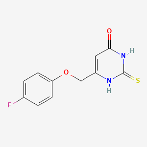 molecular formula C11H9FN2O2S B1491870 6-((4-氟苯氧基)甲基)-2-硫代-2,3-二氢嘧啶-4(1H)-酮 CAS No. 2098024-41-8