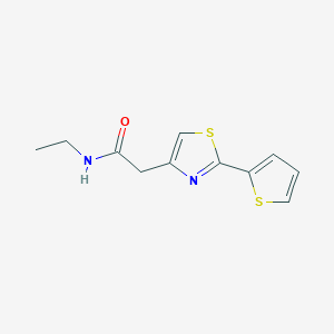 molecular formula C11H12N2OS2 B14918703 n-Ethyl-2-(2-(thiophen-2-yl)thiazol-4-yl)acetamide 