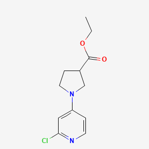 molecular formula C12H15ClN2O2 B1491871 1-(2-氯吡啶-4-基)吡咯烷-3-羧酸乙酯 CAS No. 2098072-81-0