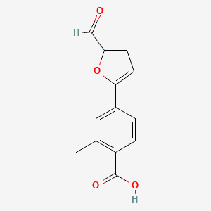 molecular formula C13H10O4 B14918716 4-(5-Formylfuran-2-yl)-2-methylbenzoic acid 