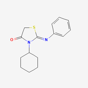 molecular formula C15H18N2OS B14918724 (2Z)-3-cyclohexyl-2-(phenylimino)-1,3-thiazolidin-4-one 