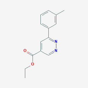 molecular formula C14H14N2O2 B1491875 6-(间甲苯基)吡嗪-4-羧酸乙酯 CAS No. 2098004-36-3