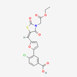 molecular formula C19H14ClNO7S B14918772 4-chloro-3-(5-{(E)-[3-(2-ethoxy-2-oxoethyl)-2,4-dioxo-1,3-thiazolidin-5-ylidene]methyl}furan-2-yl)benzoic acid 