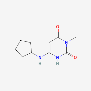 molecular formula C10H15N3O2 B1491878 6-(cyclopentylamino)-3-methylpyrimidine-2,4(1H,3H)-dione CAS No. 850076-12-9