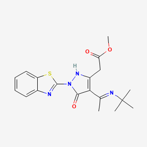 methyl {(4Z)-1-(1,3-benzothiazol-2-yl)-4-[1-(tert-butylamino)ethylidene]-5-oxo-4,5-dihydro-1H-pyrazol-3-yl}acetate