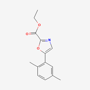 molecular formula C14H15NO3 B1491881 5-(2,5-二甲基苯基)恶唑-2-羧酸乙酯 CAS No. 2097963-30-7