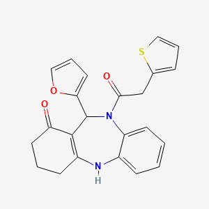 11-(furan-2-yl)-10-(thiophen-2-ylacetyl)-2,3,4,5,10,11-hexahydro-1H-dibenzo[b,e][1,4]diazepin-1-one