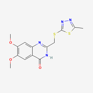 6,7-dimethoxy-2-{[(5-methyl-1,3,4-thiadiazol-2-yl)sulfanyl]methyl}quinazolin-4(3H)-one